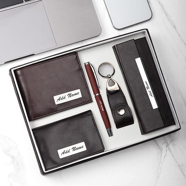 Personalized wallet pen specs n card holder combo with keychain