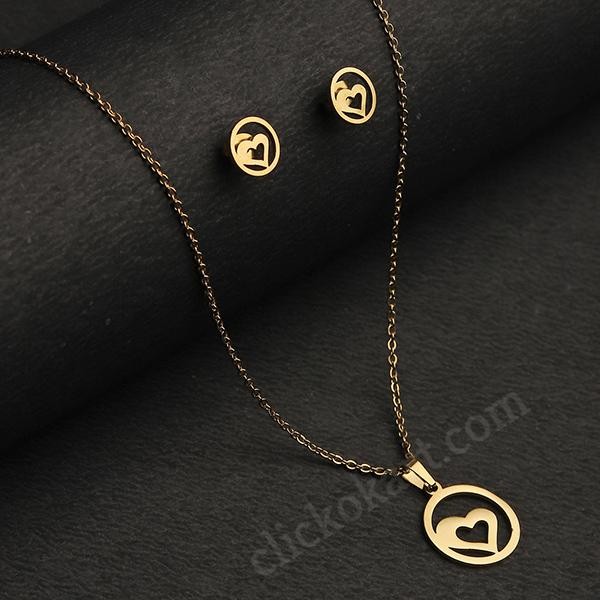 circle with heart inside necklace