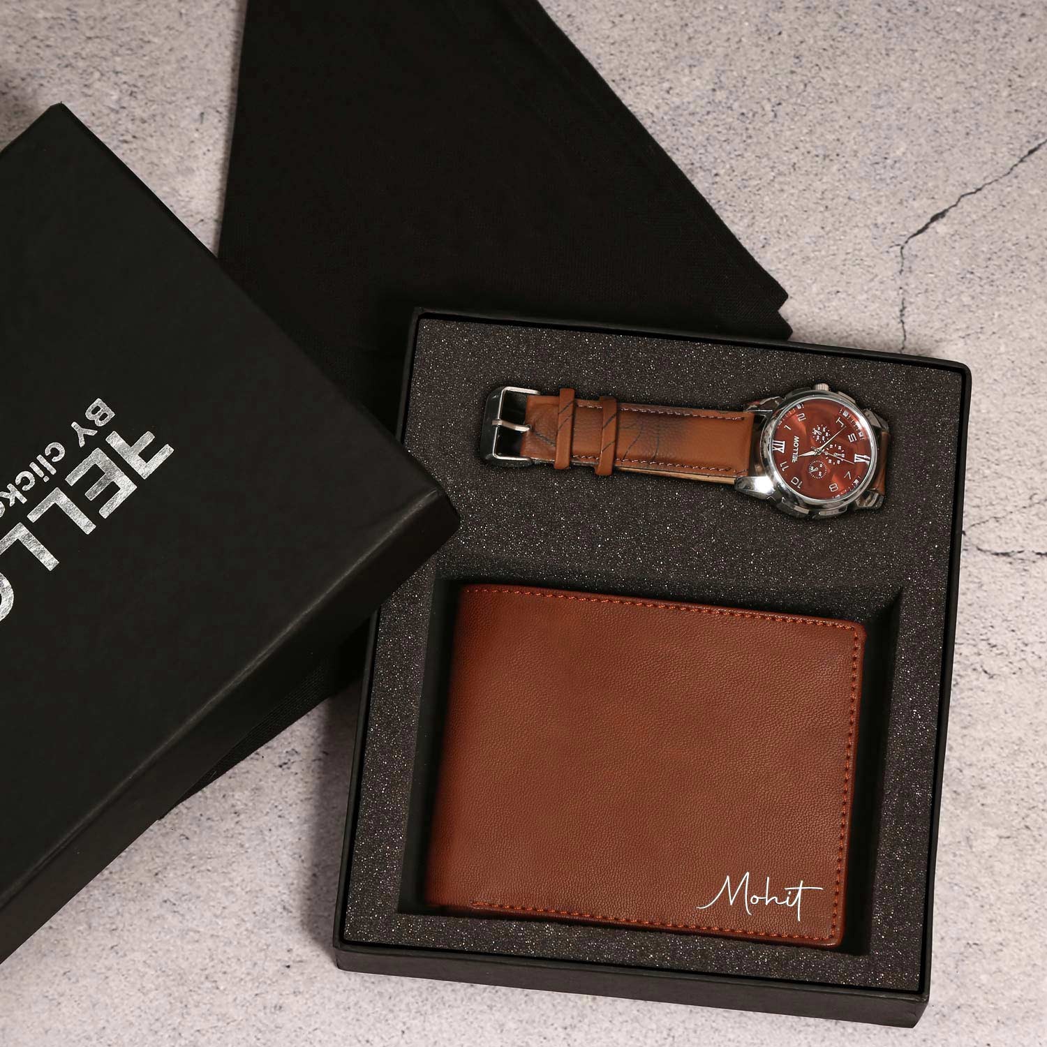 New Gift Combo For Men's - Name Wallet & Wrist Watch