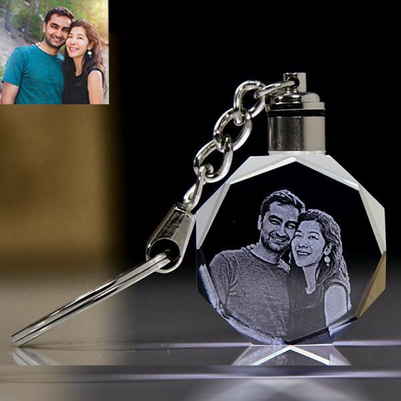 personalized crystal key chain with led