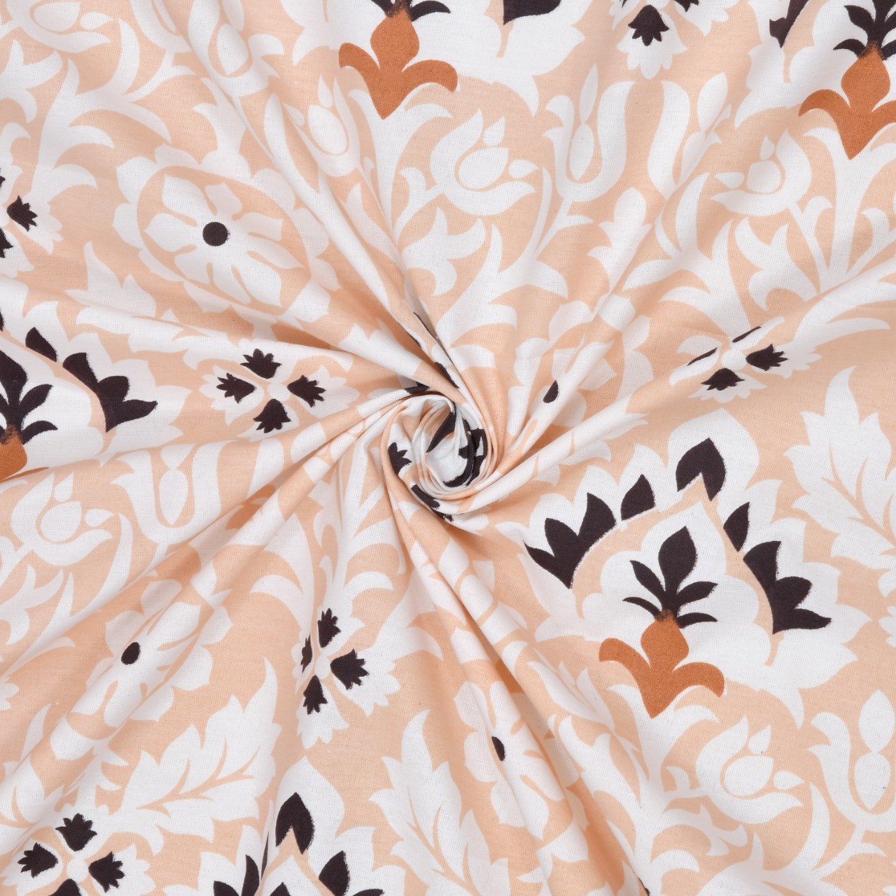 Classic Cotton Peach Damask Bedsheet