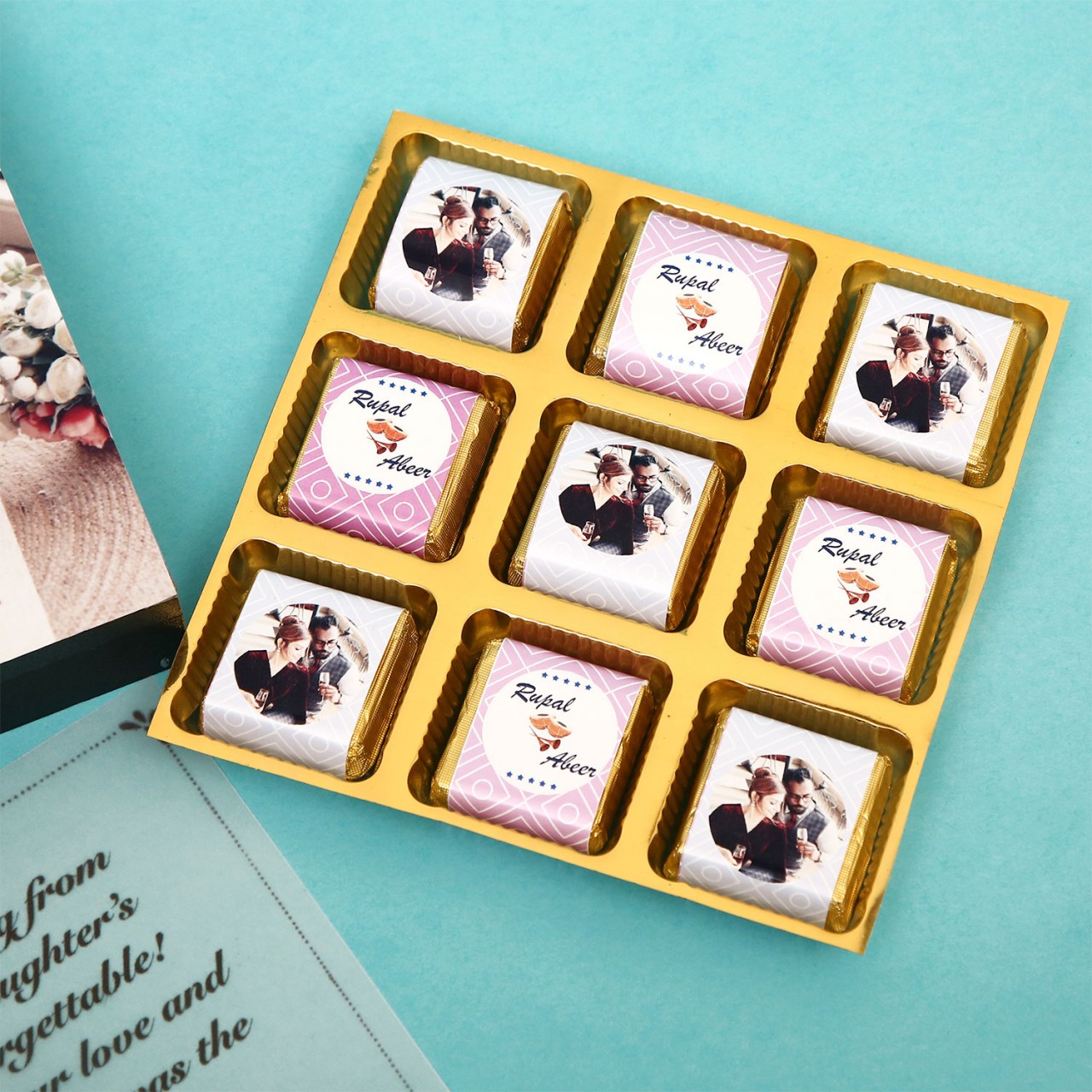 Personalized Invitation Chocolate Box with Couple Photo